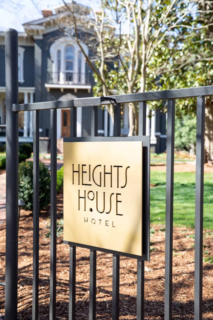 the Heights House Hotel sign