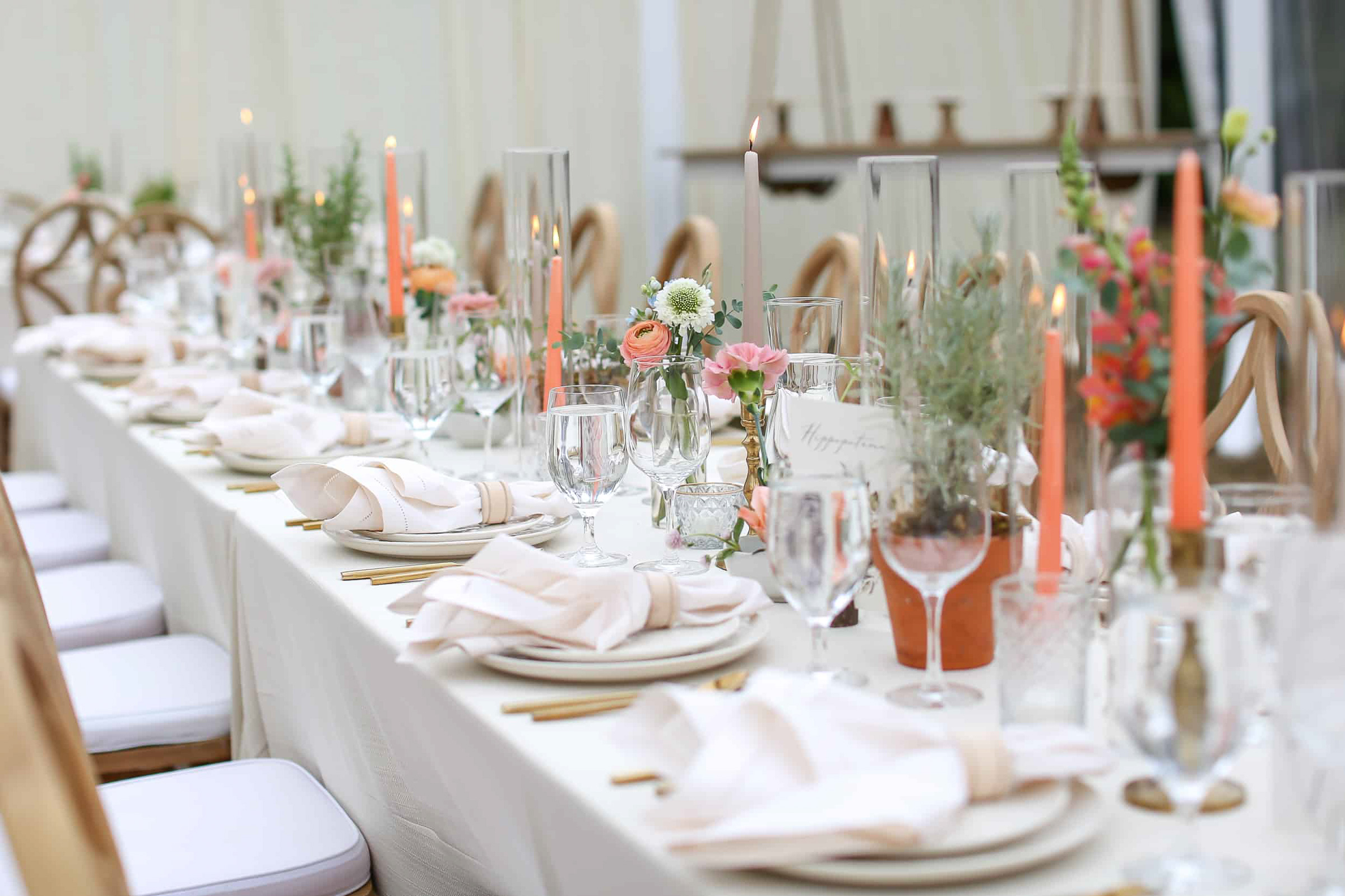 eco friendly wedding table settings by chapel hill wedding photographer