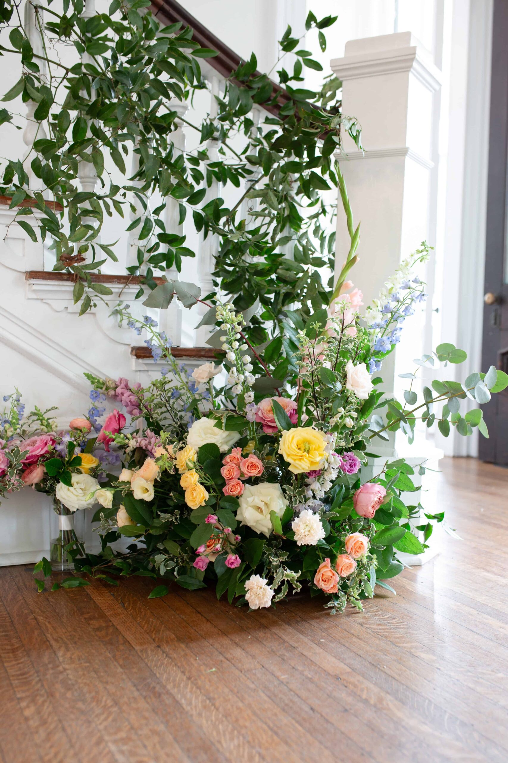 floral arrangements at the Main House at Merrimon-Wynne House