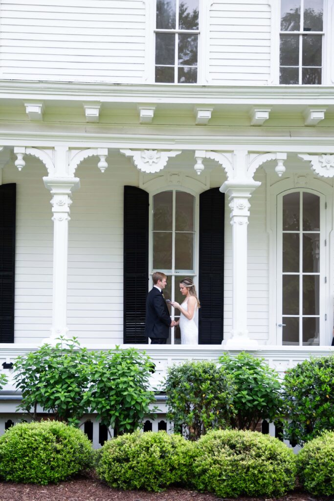 Private Vows at the Merrimon-Wynne back porch by Magdalena Stefanek Photo