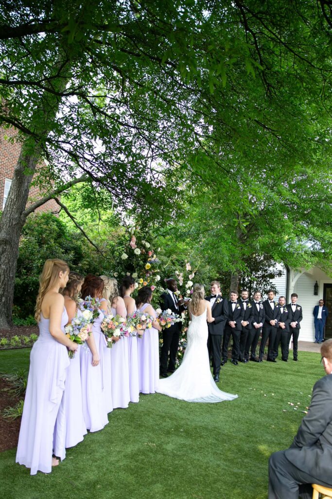 wedding party during a wedding at Merrimon Wynne House in Raleigh, NC by Magdalena Stefanek Photography