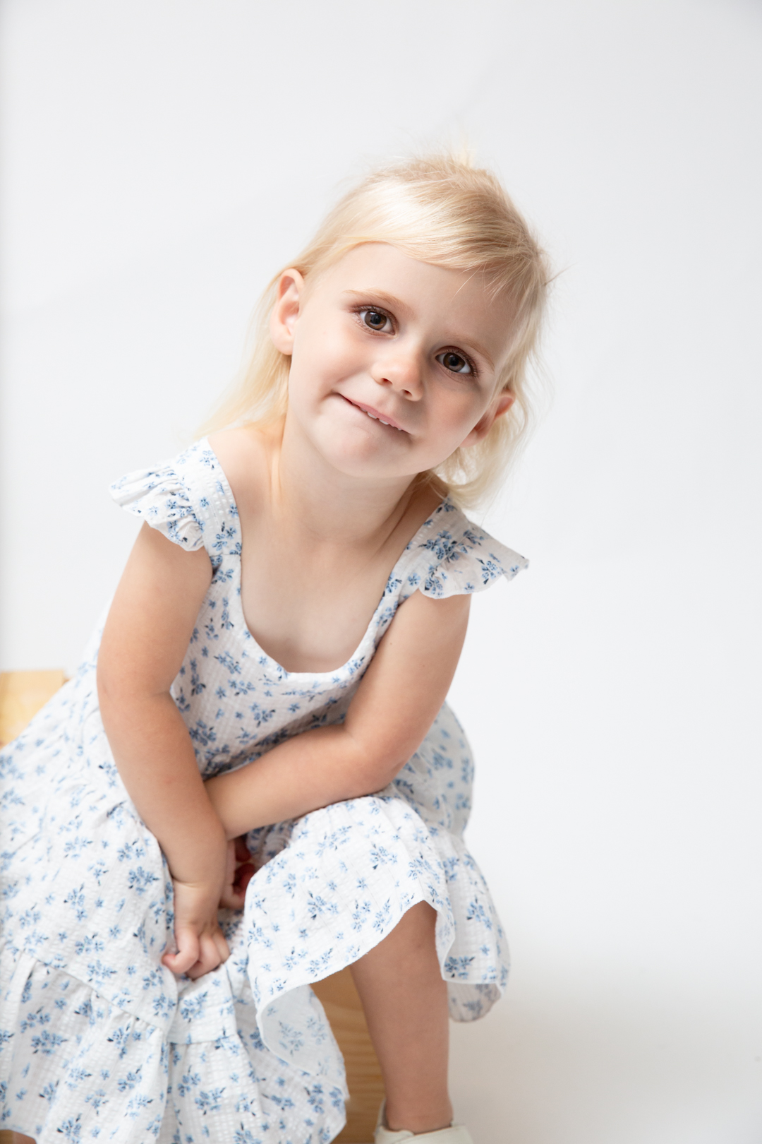 adorable toddler during in-studio photo session in Wake Forest NC