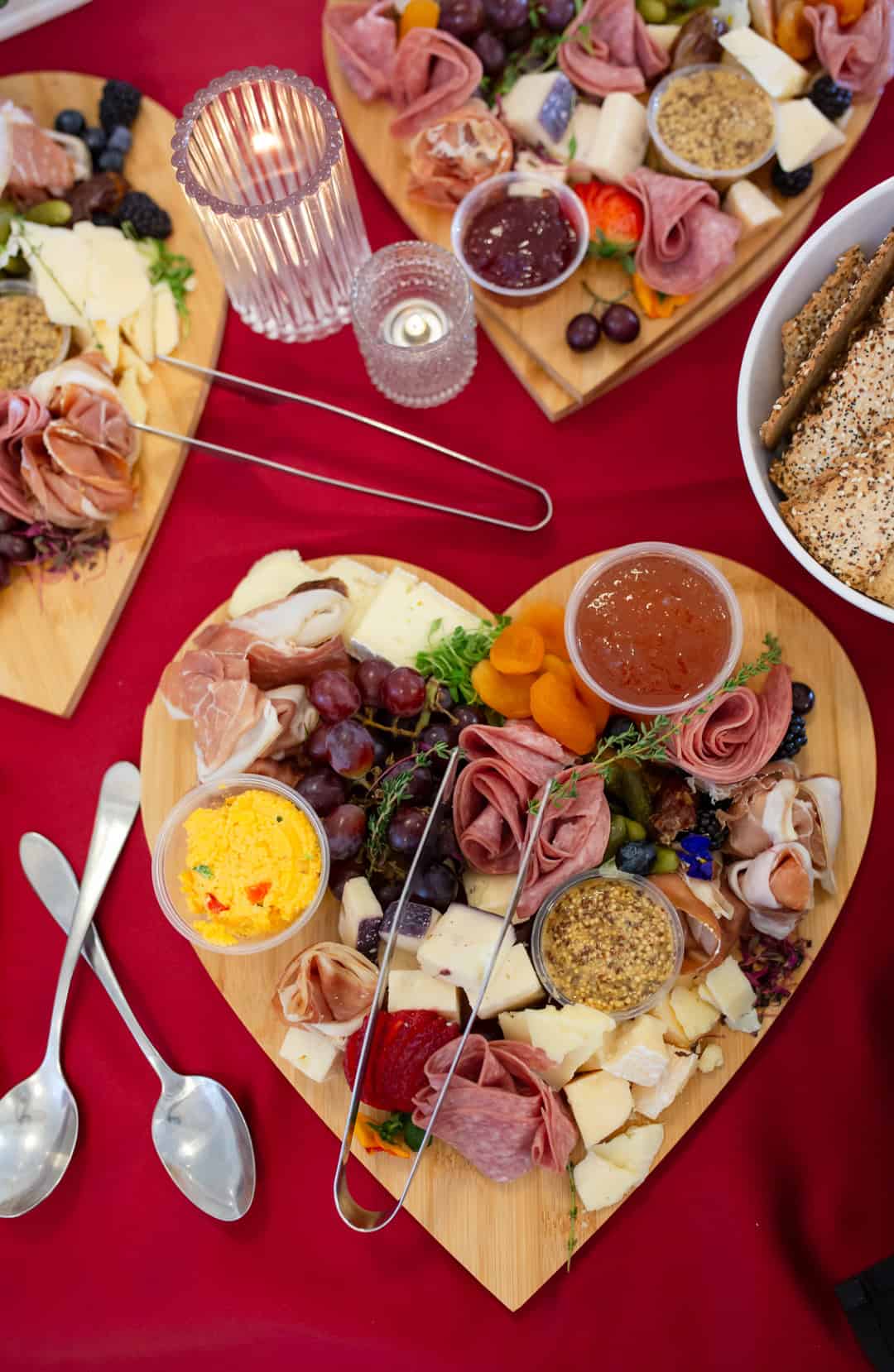 Galentine's party charcuterie board. Food photographer Raleigh, NC.