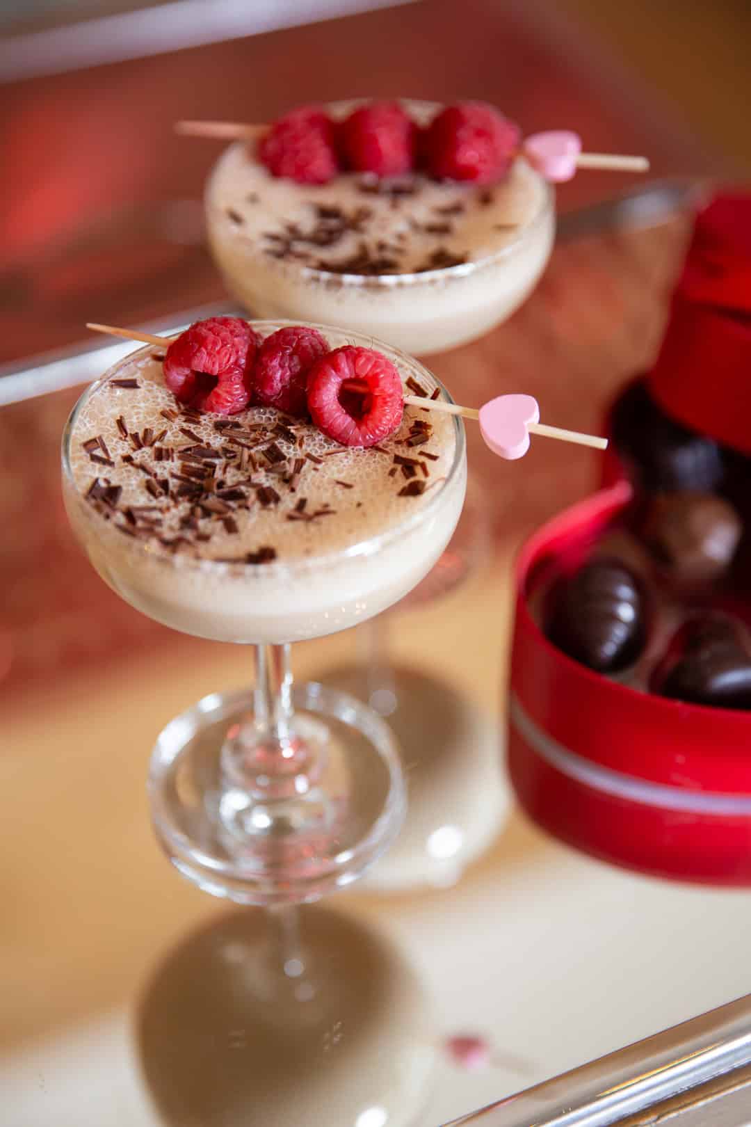 Custom drink for a valentine's or galentine's party. raleigh food photographer magdalena stefanek.