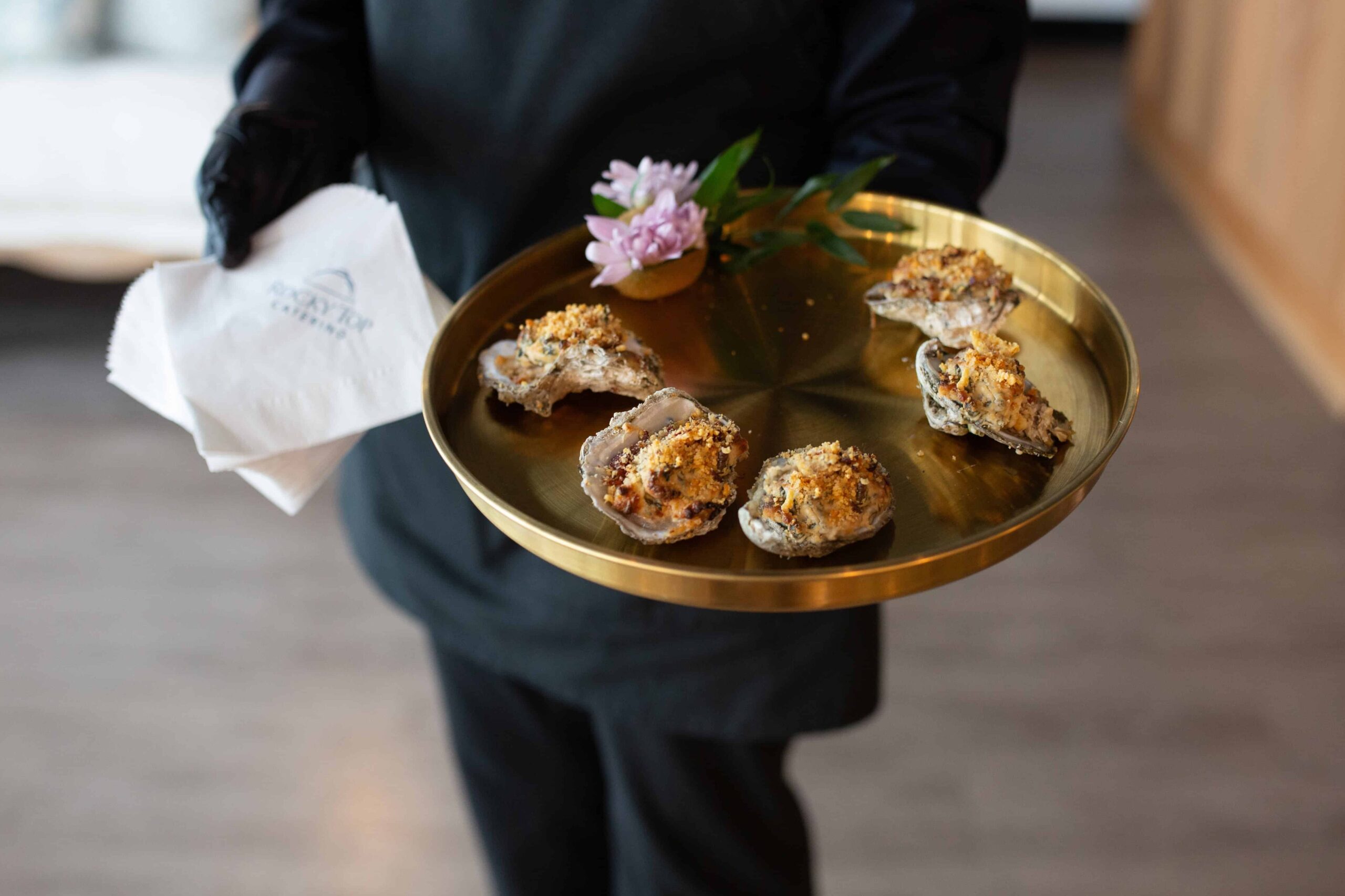 Rocky Top Catering passed hors d'oeuvres captured by Raleigh event photographer