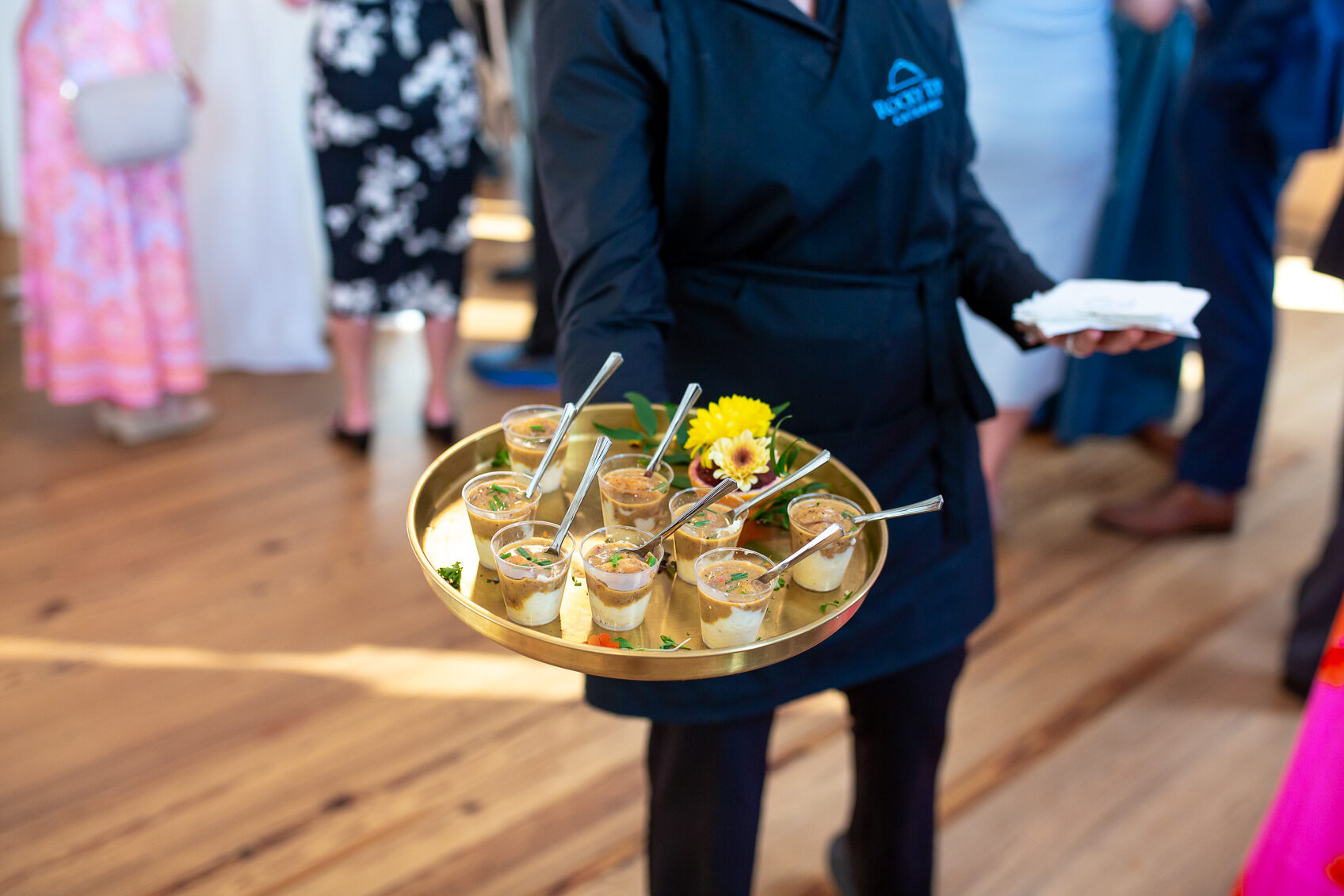 passed appetizers by rocky top catering at the upchurch wedding venue
