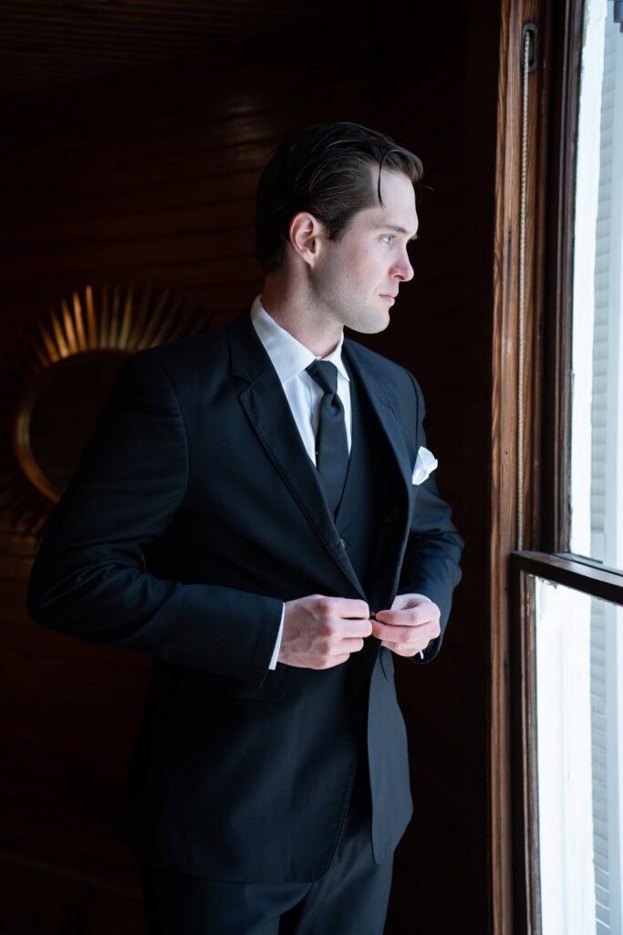 Groom getting ready at the Upchurch.