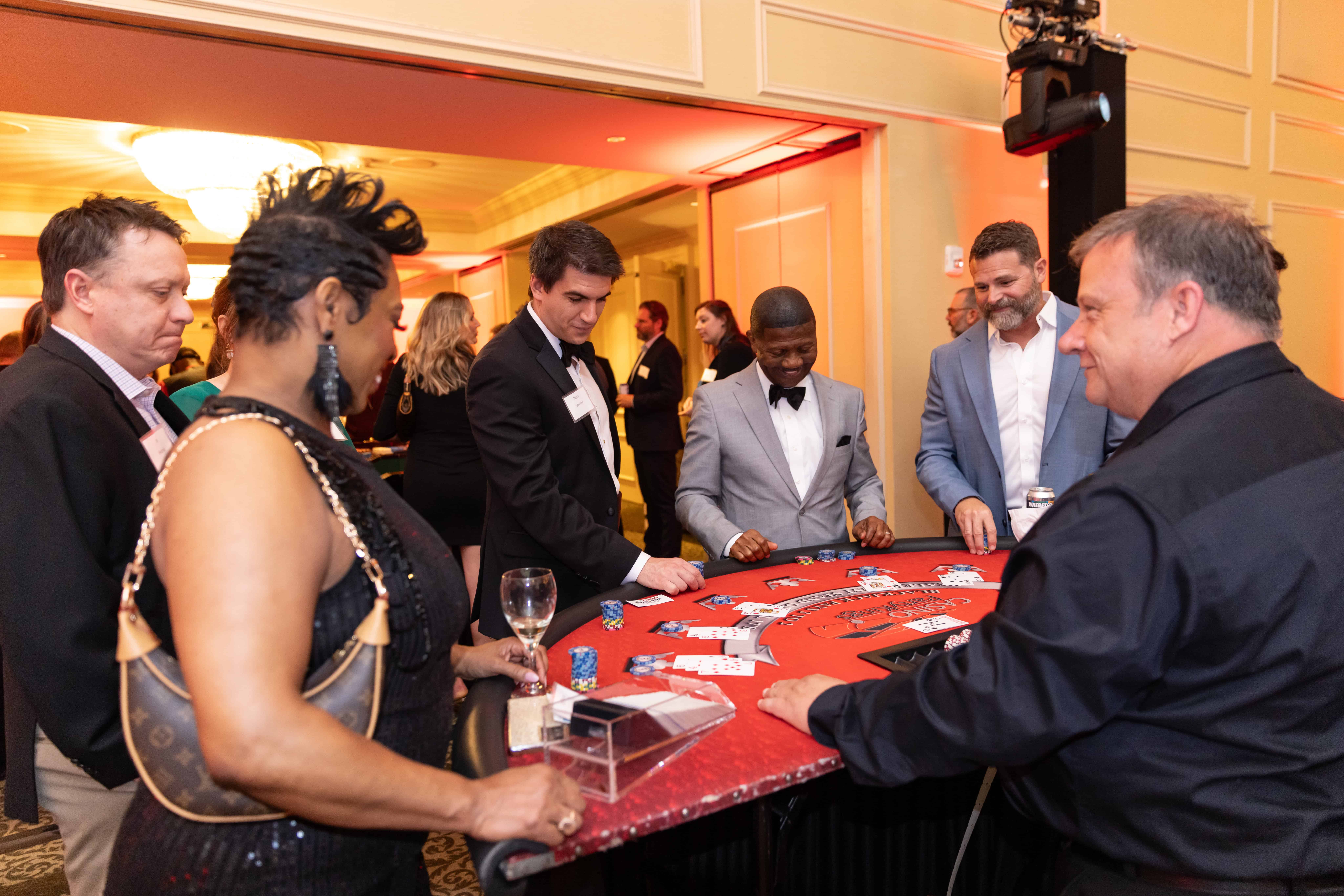Guests playing casino games at North Ridge Country Club in Raleigh, NC.