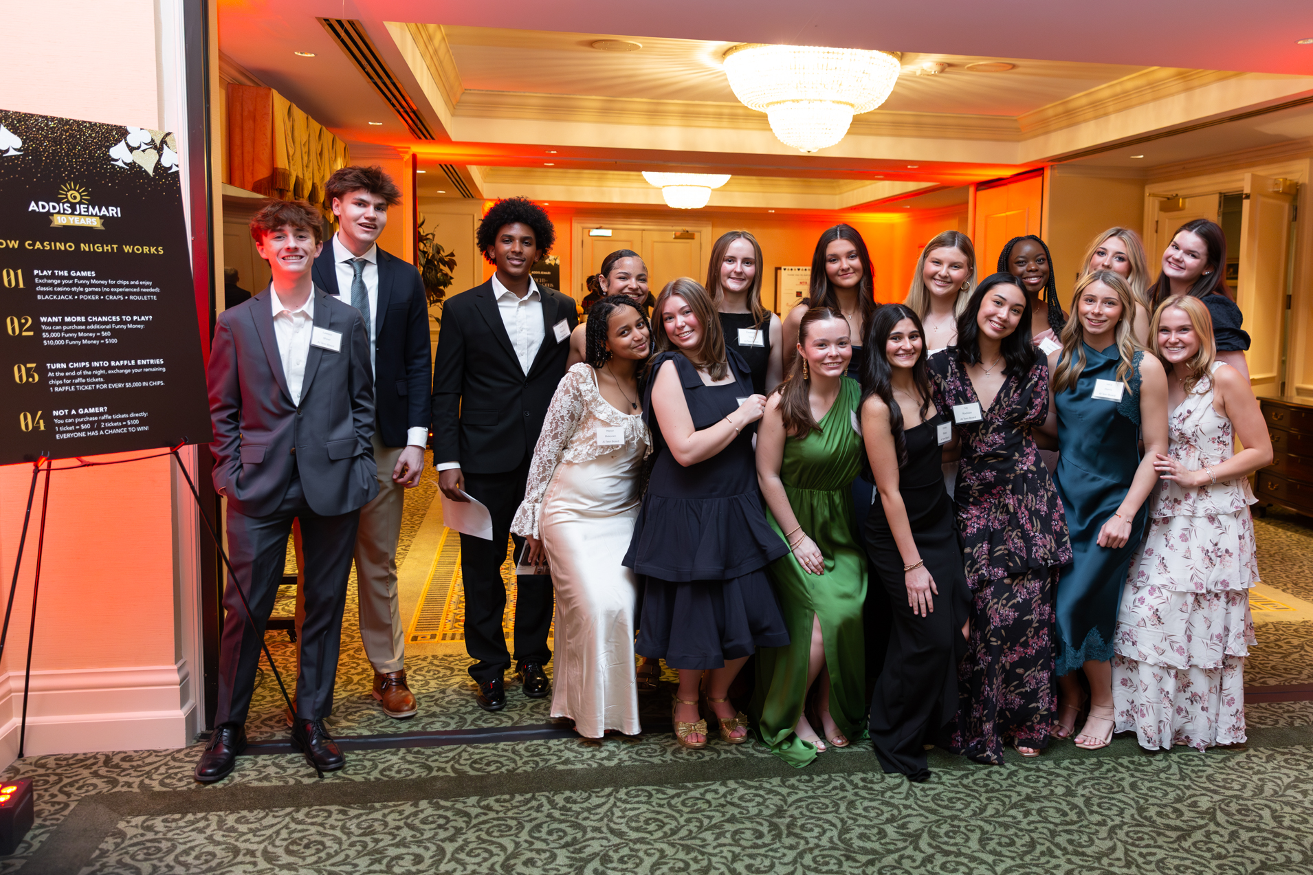 Corporate Event Photography at North Ridge Country Club. Group photo during a Addis Jemari gala.