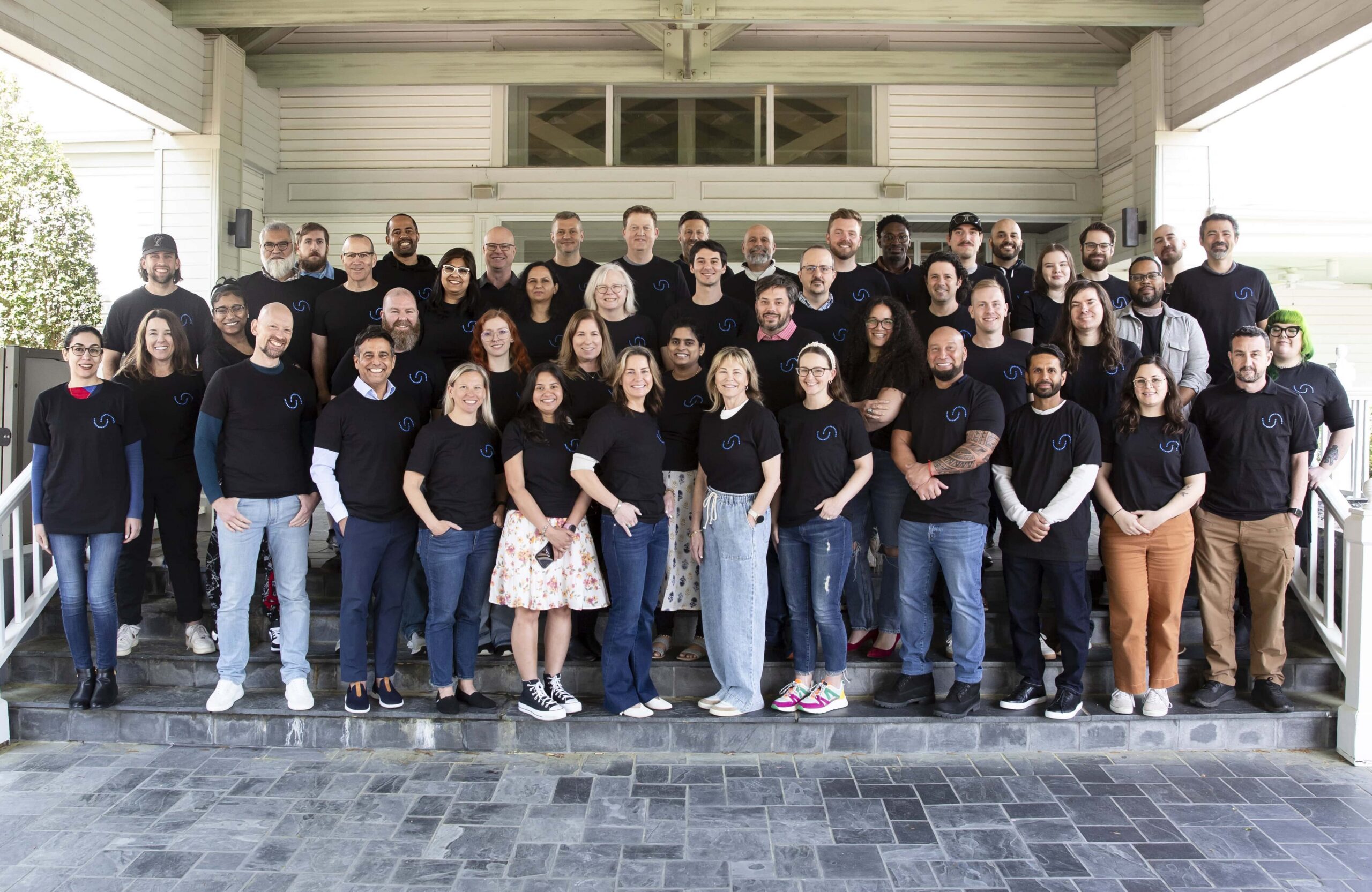 Team photo during a company conference in Durham RDU. Durham corporate event photographer.
